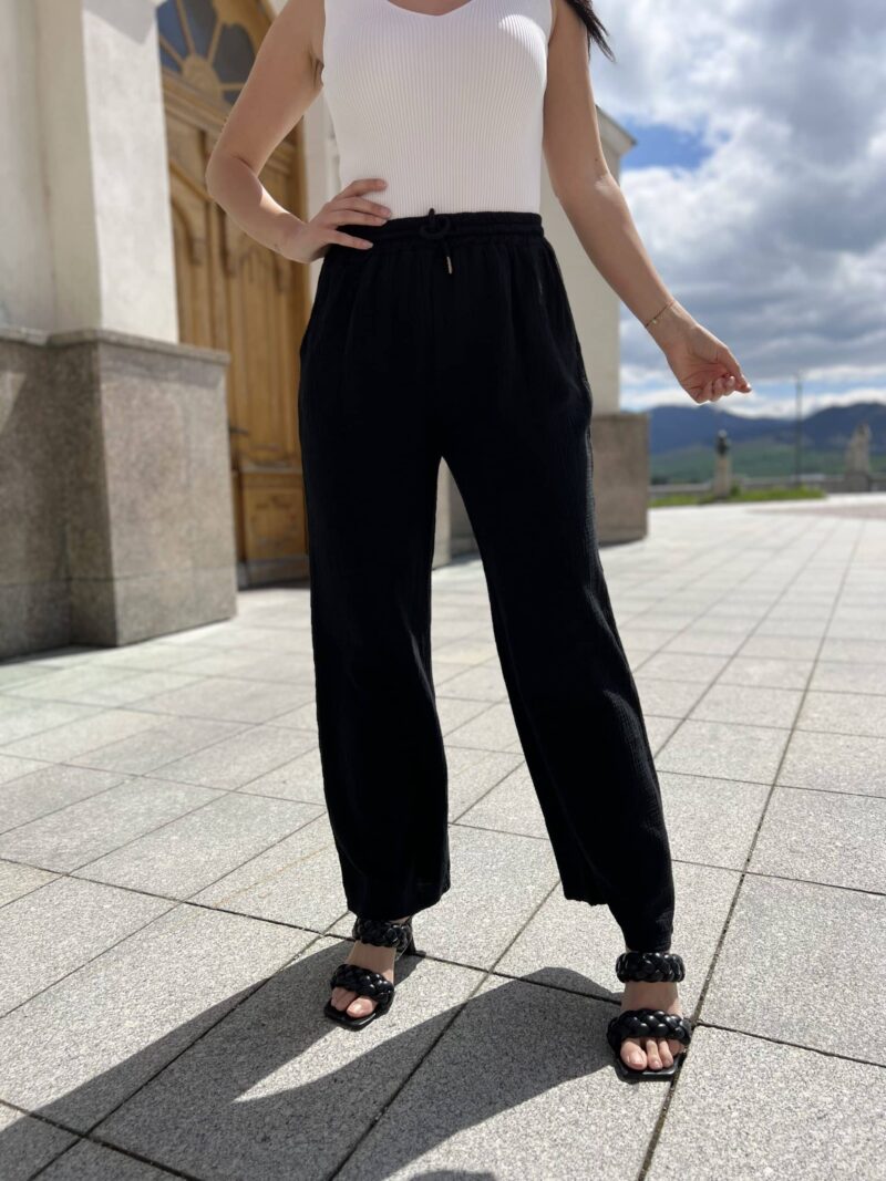 Mušelin nohavice čierne - Image 2