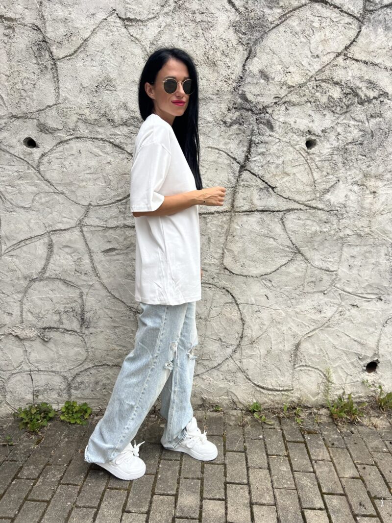 Basic oversized tričko biele