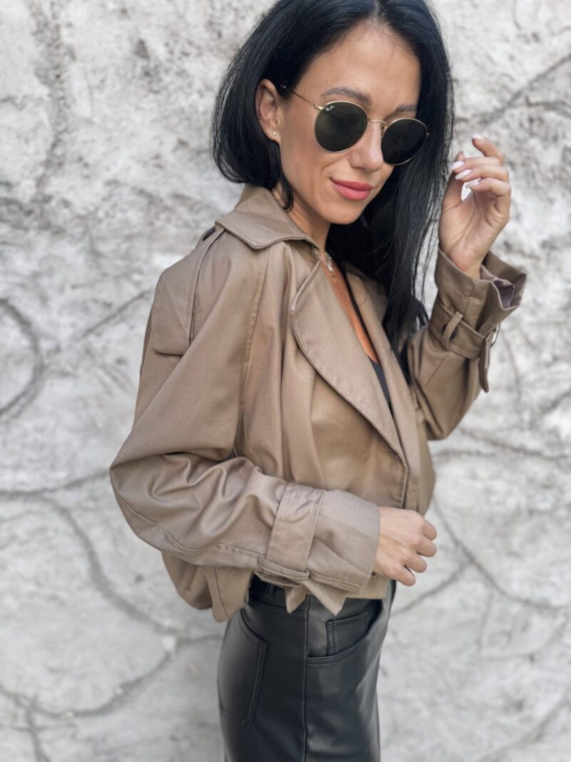 Crop trenchcoat khaki