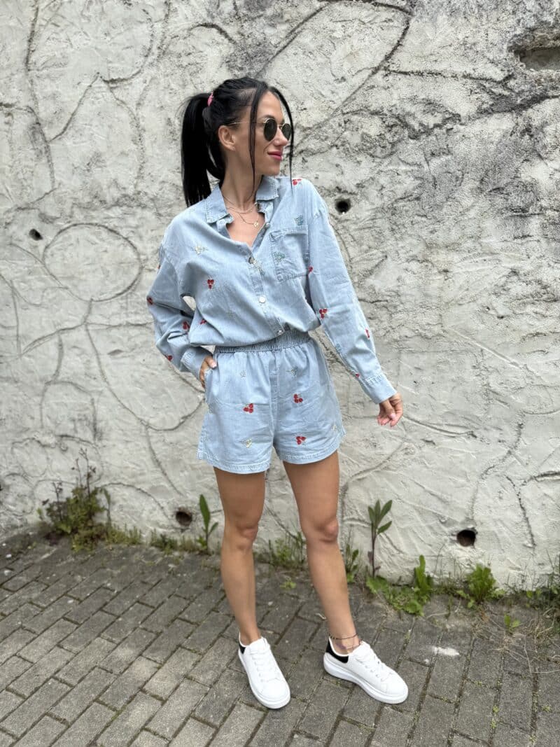 Denim komplet s kvietkami - Image 4