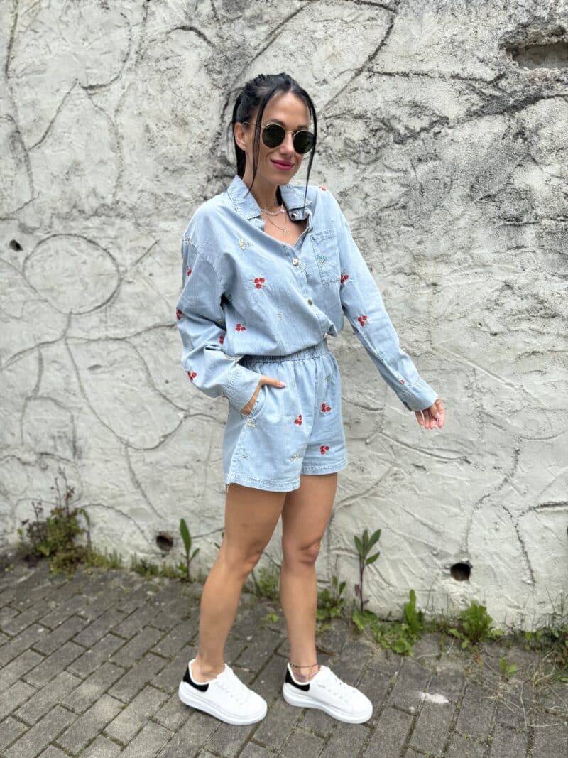 Denim komplet s kvietkami - Image 7