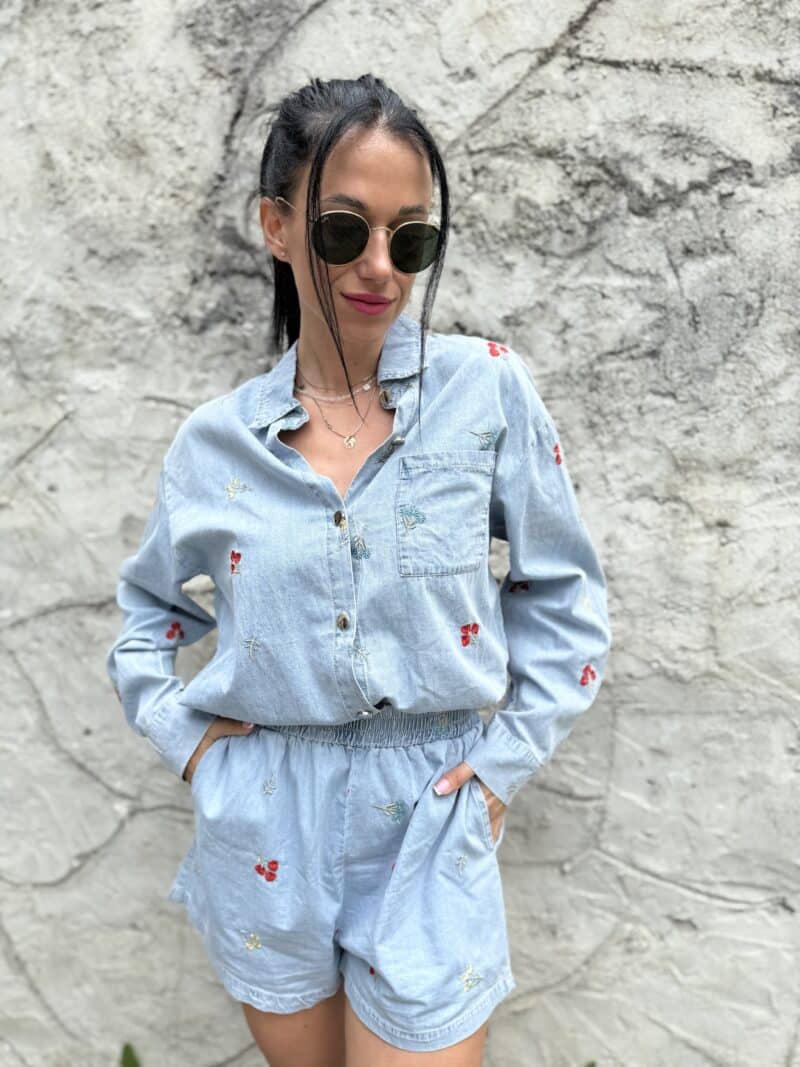 Denim komplet s kvietkami - Image 2