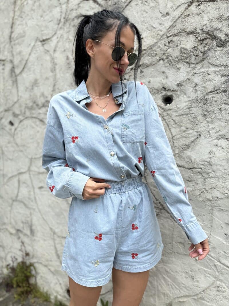 Denim komplet s kvietkami - Image 5