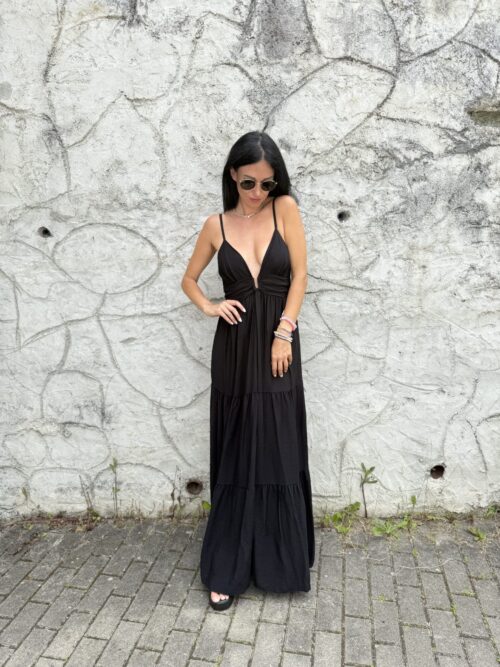 Viskózové šaty LYRA čierne