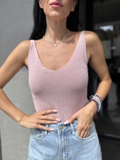 Úpletové tielko Nelly ružové