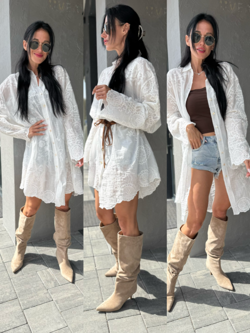 Dlhá košela Sicily biela