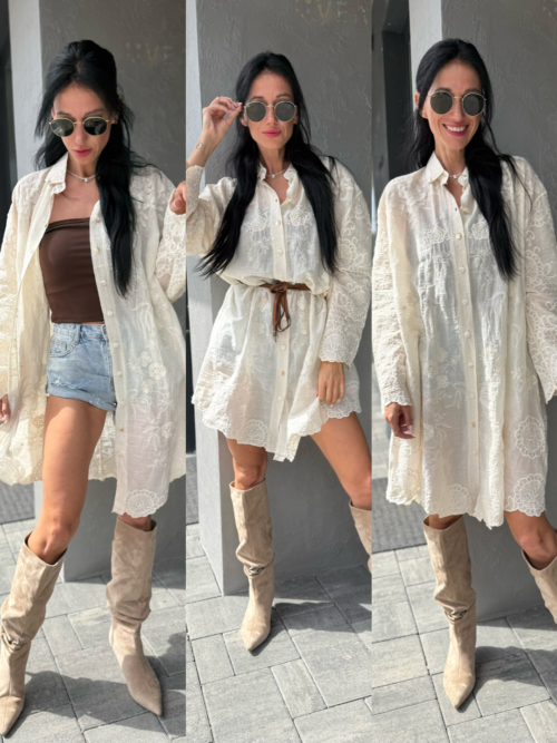 Dlhá košela Sicily béžová