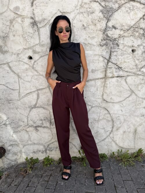 Nohavice CARINA bordové