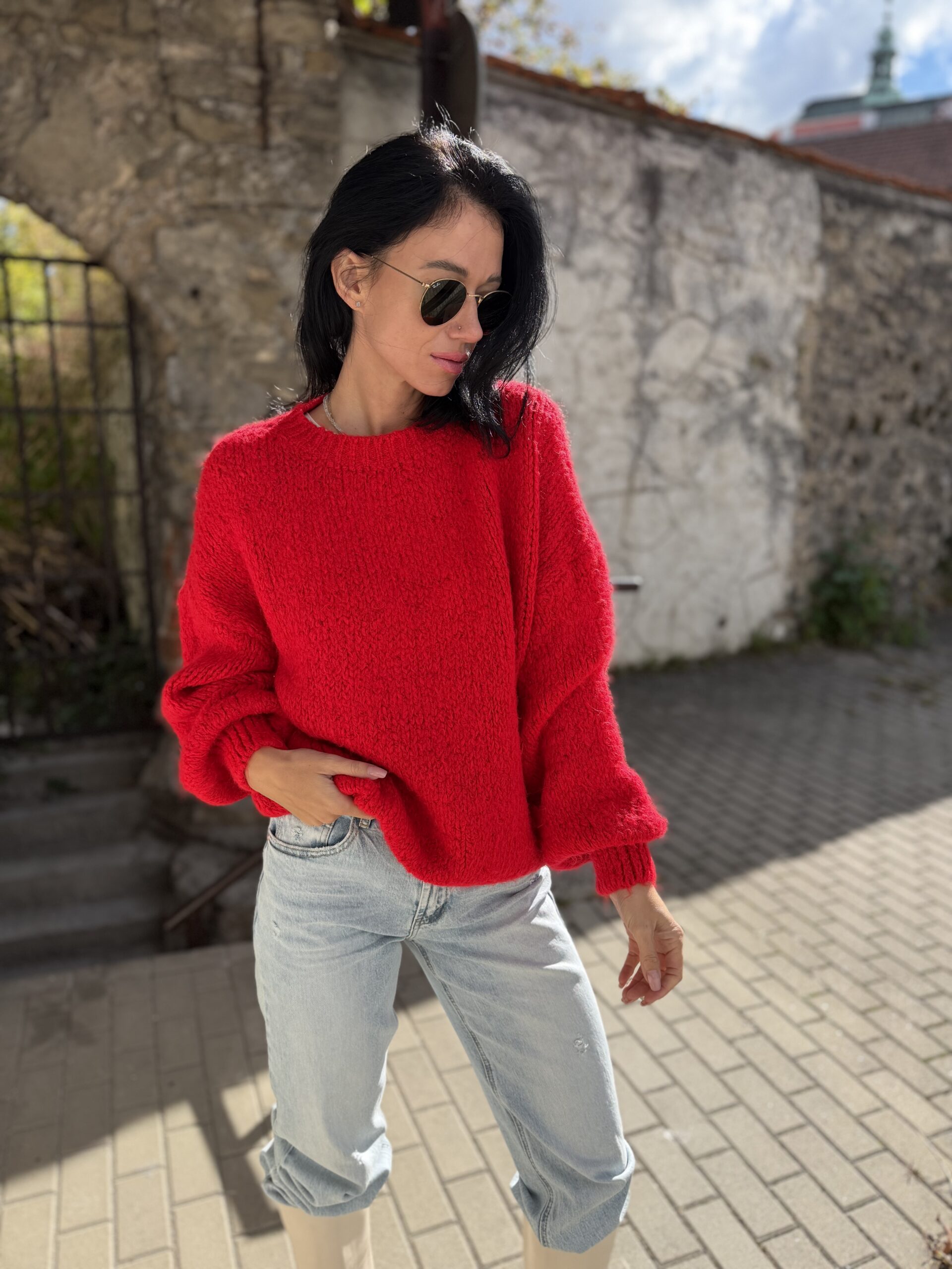 Sveter ZARA červený – Obrázok 2