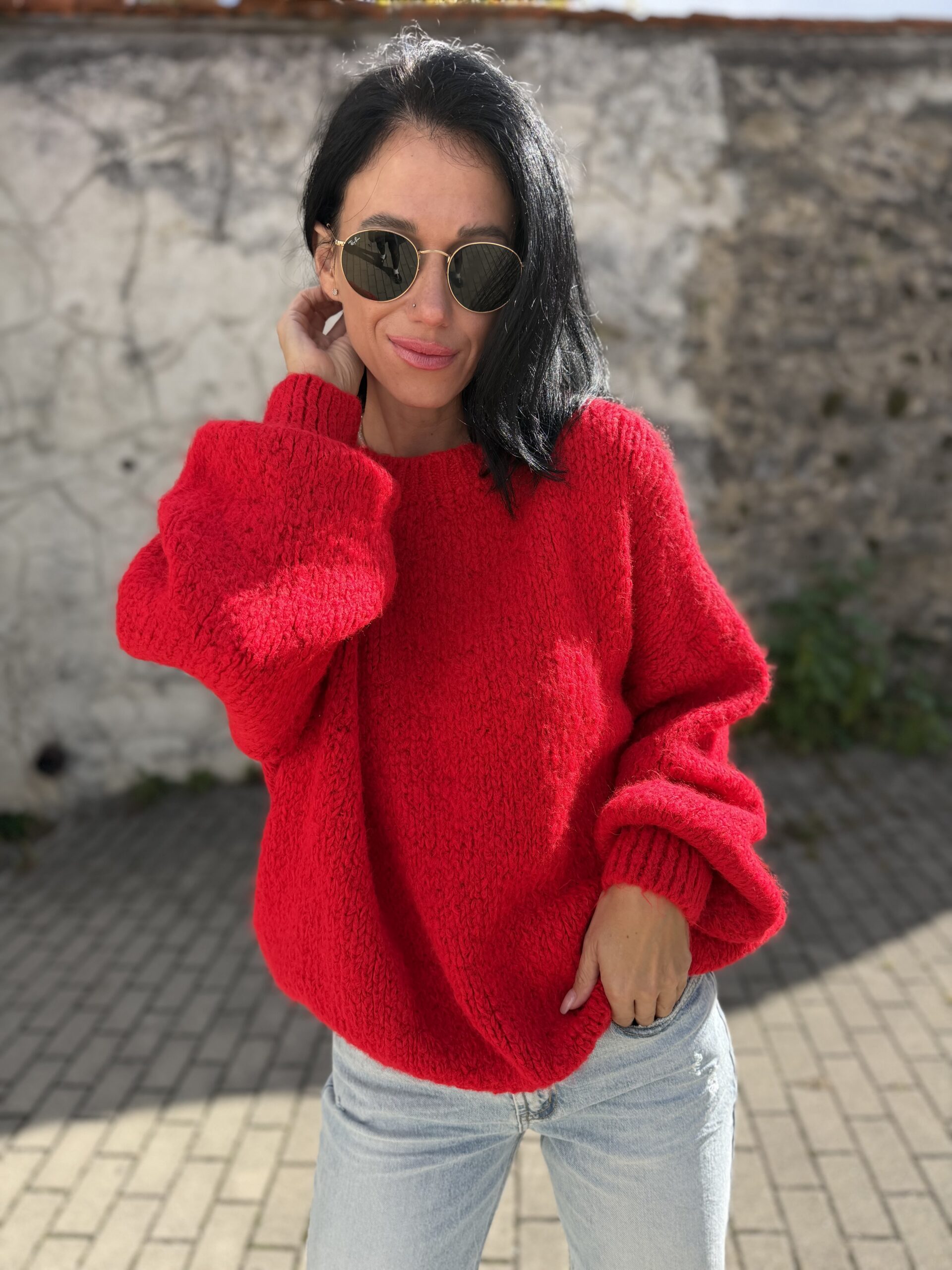 Sveter ZARA červený – Obrázok 4