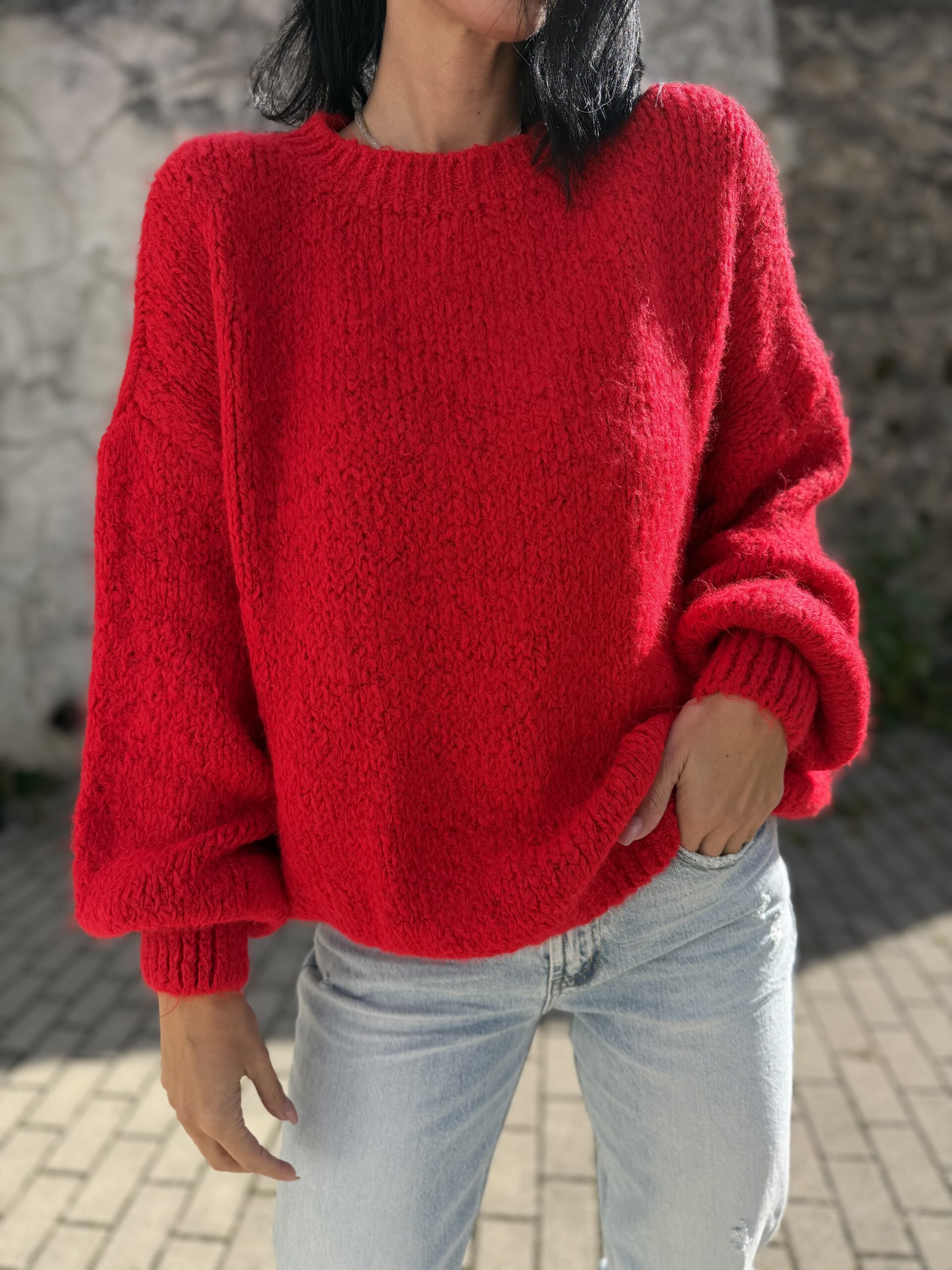 Sveter ZARA červený – Obrázok 5