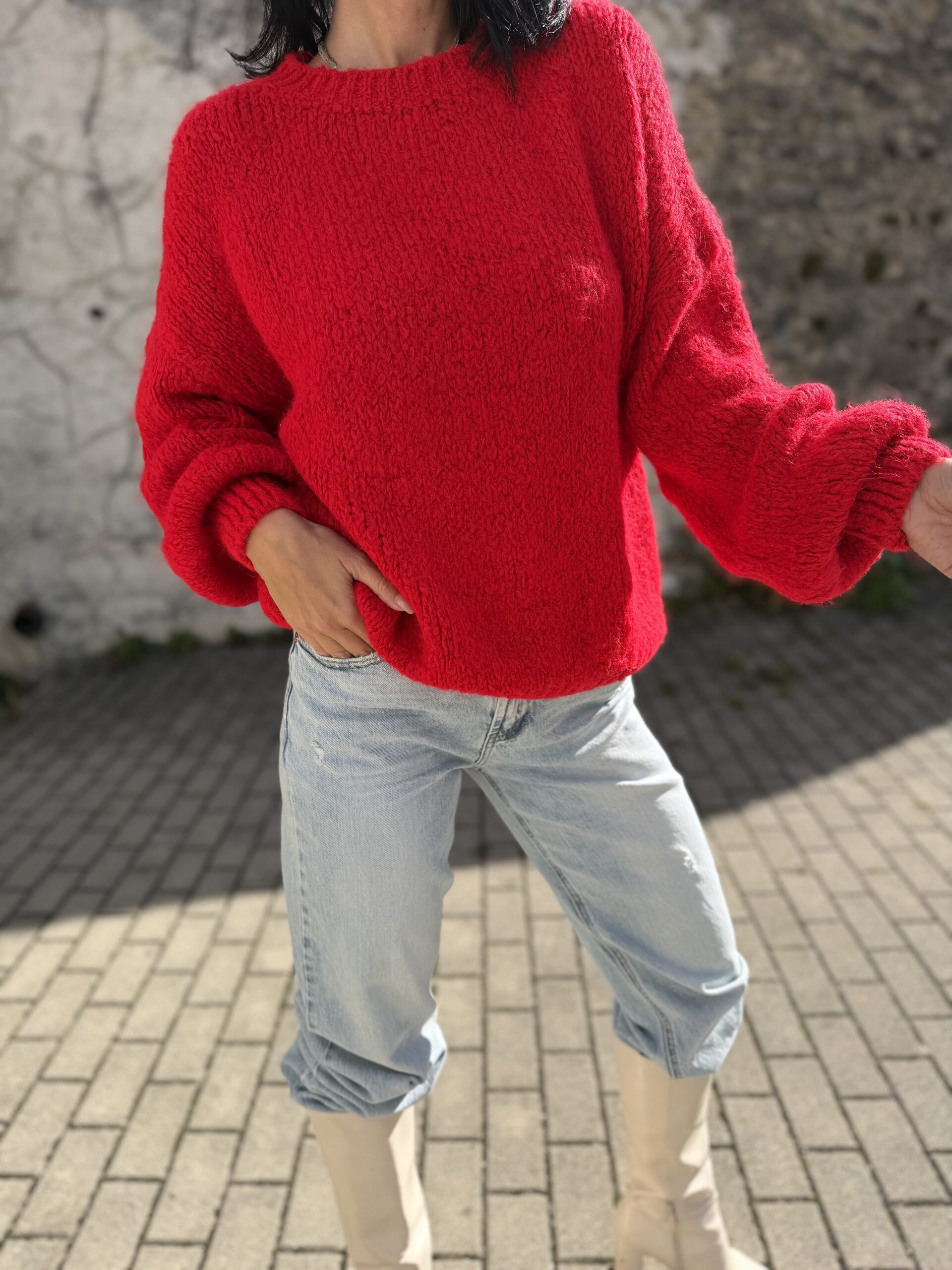 Sveter ZARA červený – Obrázok 6
