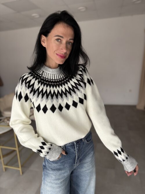 Sveter HELEN biely